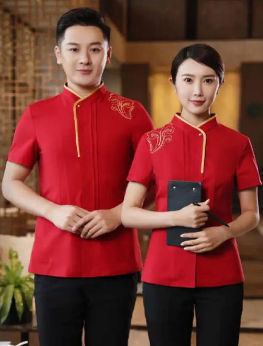 工作服，酒店工作服，紅色酒店工作服，工作服制服